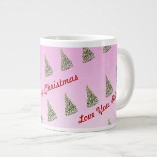 Grande Tasse Boug spécial arbre de Noël peint à la main unique