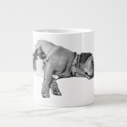 Grande Tasse Bouge d'art monochrome pour chien et chat (Devant)