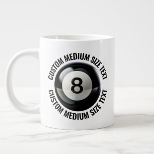 Grande Tasse Boule 8 de piscine de taille moyenne avec texte pe