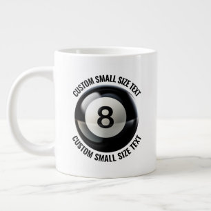 Grande Tasse Boule 8 de piscine personnalisée avec texte de pet