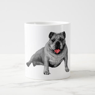 Grande Tasse Bouledogue avec accents rouges ludiques