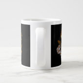 Grande Tasse Bouquet de Fleurs Foncées Classiques avec Nom (Dos)