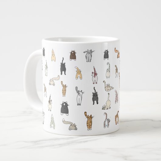 Grande Tasse Boutons de chat, Dame de chat folle, Boutons de ch (Devant gauche)