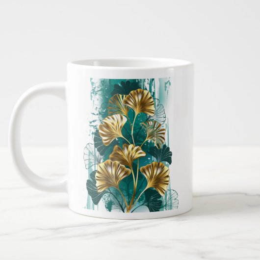 Grande Tasse Branche avec Feuilles d'or Ginko Biloba (Gauche)