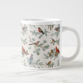 Grande Tasse Branches d'oiseaux et de pins d'hiver Motif (Droite)