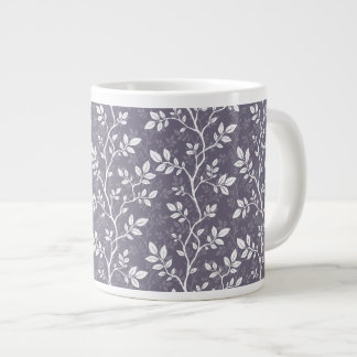 Grande Tasse Branches et feuilles blanches délicates tissées su