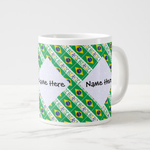 Grande Tasse Brasil o Bandera Brasil Carrelé Personnalisé