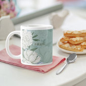Grande Tasse Bride Wedding Gift – Sage Green & Peonies