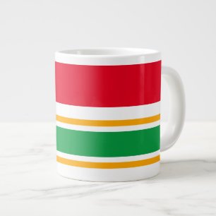 Grande Tasse Bright Red White Kelly Green Yellow Racing Stripes