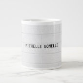 Grande Tasse Briques murales grises Conception Plaque lisible M (Devant)