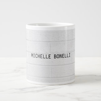 Grande Tasse Briques murales grises Conception Plaque lisible M