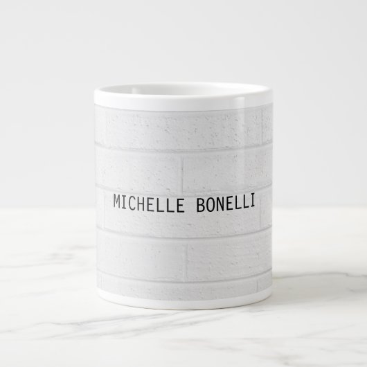 Grande Tasse Briques murales grises Conception Plaque lisible M (Devant)