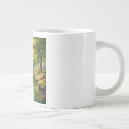 Grande Tasse Brook de printemps avec canards/fleurs (Droite)