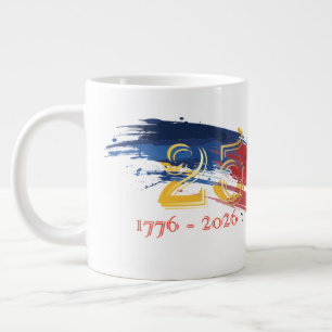 Grande Tasse Brosse de drapeau américain de 250 ans avec des ch