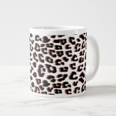 Grande Tasse Brown noir et Empreinte de léopard blanc (Devant droit)