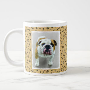 Grande Tasse Bulldog Painting - Joli art original chien
