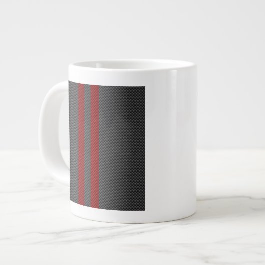 Grande Tasse Burgundy Red Carbon Fibres Stripes (Devant gauche)