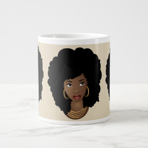 Grande Tasse Buts de la brigade Black Afro Beige