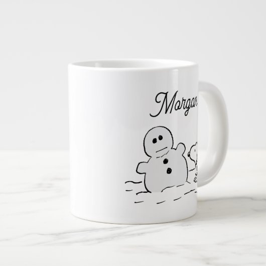 Grande Tasse cacahuètes | Snoopy Construit Un Snowman | Ajouter (Devant droit)