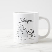 Grande Tasse cacahuètes | Snoopy Construit Un Snowman | Ajouter (Droite)
