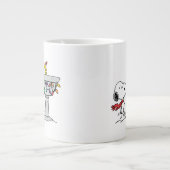Grande Tasse cacahuètes | Snoopy & Woodstock Froid Birdbath (Devant)