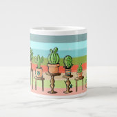 Grande Tasse Cactus à bandes peintes (Devant)