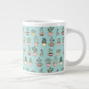Grande Tasse Cactus Couleur Cute À La Main Dessinée Motif