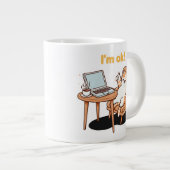 Grande Tasse cadeau amateur de chat je vais bien (Devant droit)