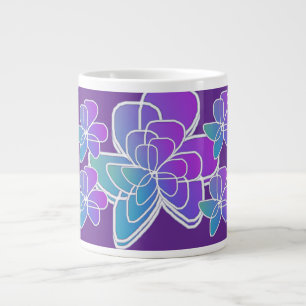 Grande Tasse Cadeau bleu violet floral pourpre