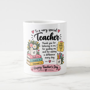 Grande Tasse Cadeau d'appréciation pour l'enseignant Bonne fê