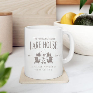 Grande Tasse Cadeau de Chauffage de Maison de Lac Personnalisab