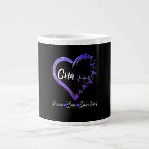Grande Tasse Cadeau de l'infirmière  Amour CNA Peace Love Live