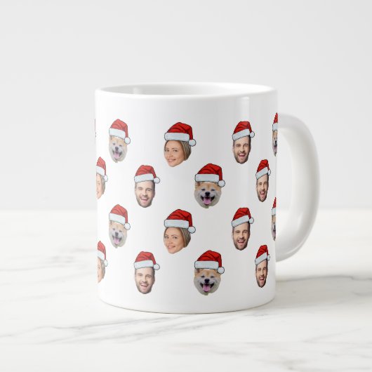 Grande Tasse Cadeau de Noël Chapeau de Père Noël Personnalisé V (Devant droit)