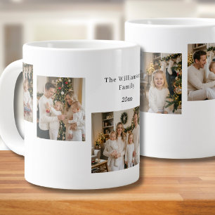 Grande Tasse Cadeau de Noël familial Photo personnalisée Jumbo