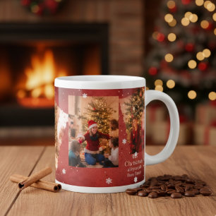 Grande Tasse Cadeau de photo de famille personnalisé pour Noël