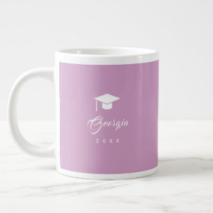Grande Tasse Cadeau de remise de diplôme rose élégant minimalis