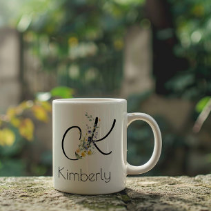 Grande Tasse Cadeau de retraite monogramme aquarelle employeur