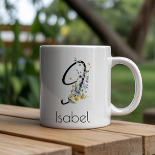Grande Tasse Cadeau de retraite monogramme aquarelle employeur