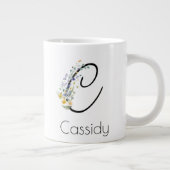 Grande Tasse Cadeau féminin de retraite monogramme de l'employe (Droite)