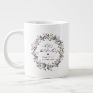 Grande Tasse Cadeau personnalisé 30e anniversaire Purple Lilac