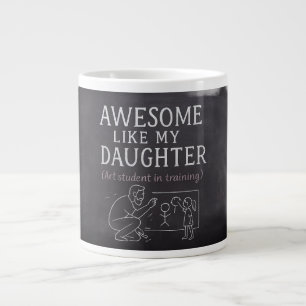 Grande Tasse Cadeau personnalisé de dessin à la craie pour papa