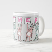 Grande Tasse Cadeau pour mère avec lapins amusants (Devant droit)
