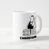 Grande Tasse Cadeau pour un Constructeur avec Nom Ajouté Géant (Devant droit)