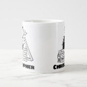 Grande Tasse Cadeau pour un Constructeur avec Nom Ajouté Géant (Devant)