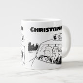 Grande Tasse Cadeau pour un instructeur de conduite avec le nom (Devant droit)