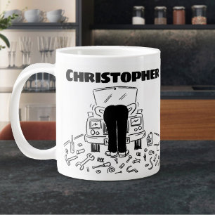 Grande Tasse Cadeau pour un mécanicien automobile avec nom Gian