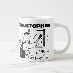 Grande Tasse Cadeau pour un peintre et décorateur avec nom Cof 