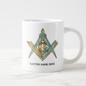 Grande Tasse Cadeaux Freemason uniques | Compass maçonnique or (Droite)
