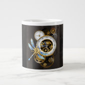 Grande Tasse Cadran Steampunk avec libellule (Devant)