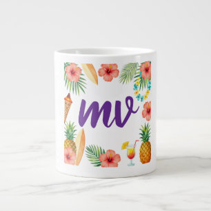 Grande Tasse Cadre de Hibiscus Tropical Vibes Aloha